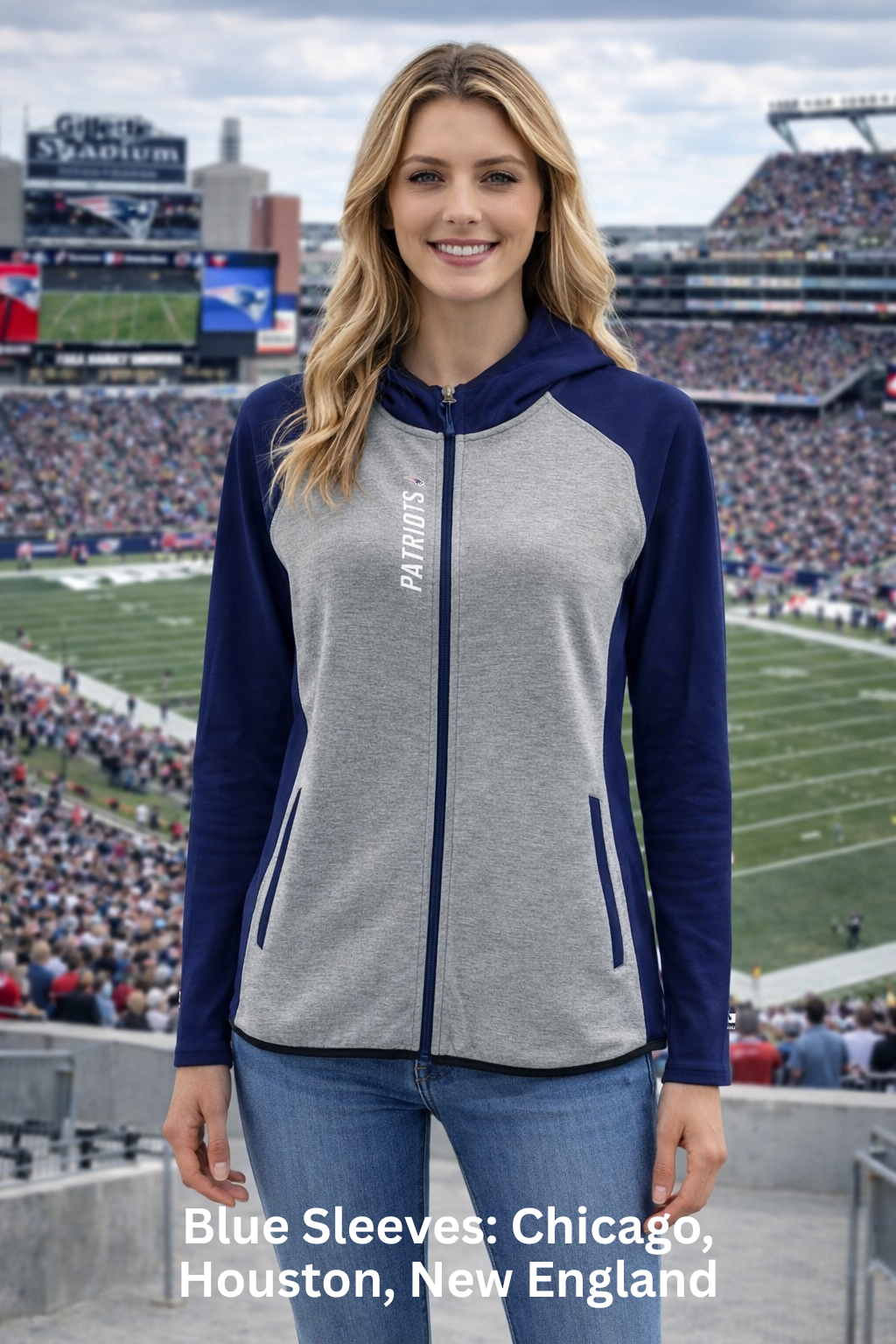 New England Patriots women's NFL hoodie front